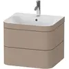 Image de Duravit Happy D.2 Plus c-bonded Set suspendu, 575x490mm, 2 tiroirs, 1 trou de robinetterie, HP4635O7575