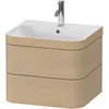 Image de Duravit Happy D.2 Plus c-bonded Set suspendu, 575x490mm, 2 tiroirs, 1 trou de robinetterie, HP4635O7171