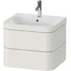 Image de Duravit Happy D.2 Plus c-bonded Set suspendu, 575x490mm, 2 tiroirs, 1 trou de robinetterie, HP4635O3939