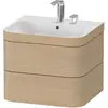 Image de Duravit Happy D.2 Plus c-bonded Set suspendu, 575x490mm, 2 tiroirs, 2 trous pour robinetterie, HP4635E7171