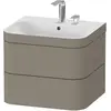 Image de Duravit Happy D.2 Plus c-bonded Set suspendu, 575x490mm, 2 tiroirs, 2 trous pour robinetterie, HP4635E9292