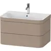 Image de Duravit Happy D.2 Plus c-bonded Set suspendu, 775x490mm, 2 tiroirs, 1 trou de robinetterie, HP4637O7575