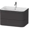 Image de Duravit Happy D.2 Plus c-bonded Set suspendu, 775x490mm, 2 tiroirs, 1 trou de robinetterie, HP4637O8080