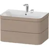 Image de Duravit Happy D.2 Plus c-bonded Set suspendu, 775x490mm, 2 tiroirs, 2 trous pour robinetterie, HP4637E7575
