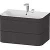 Image de Duravit Happy D.2 Plus c-bonded Set suspendu, 775x490mm, 2 tiroirs, 2 trous pour robinetterie, HP4637E8080