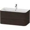 Image de Duravit Happy D.2 Plus c-bonded Set suspendu, 975x490mm, 2 tiroirs, 1 trou de robinetterie, HP4638O6969