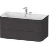 Image de Duravit Happy D.2 Plus c-bonded Set suspendu, 975x490mm, 2 tiroirs, 2 trous pour robinetterie, HP4638E8080