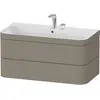 Image de Duravit Happy D.2 Plus c-bonded Set suspendu, 975x490mm, 2 tiroirs, 2 trous pour robinetterie, HP4638E9292