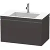 Image de Duravit L-Cube c-bonded Ensemble suspendu, 1 tiroir, sans trop-plein, 1 trou pour robinet, 800x500x480mm, LC6917O8080