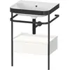Image de Duravit Happy D.2 Plus c-bonded Set avec console métallique et tiroir, 575x490mm, sans trou pour robinetterie, HP4740N3636