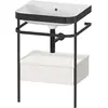 Image de Duravit Happy D.2 Plus c-bonded Set avec console métallique et tiroir, 575x490mm, sans trou pour robinetterie, HP4740N3939