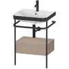 Image de Duravit Happy D.2 Plus c-bonded Set avec console métallique et tiroir, 575x490mm, 1 trou pour robinetterie, HP4740O7575