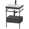 Image de Duravit Happy D.2 Plus c-bonded Set avec console métallique et tiroir, 575x490mm, 1 trou pour robinetterie, HP4740O8080