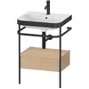 Image de Duravit Happy D.2 Plus c-bonded Set avec console métallique et tiroir, 575x490mm, 1 trou pour robinetterie, HP4740O7171