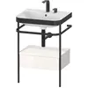 Image de Duravit Happy D.2 Plus c-bonded Set avec console métallique et tiroir, 575x490mm, 2 trous pour robinetterie, HP4740E2222