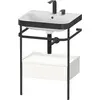 Image de Duravit Happy D.2 Plus c-bonded Set avec console métallique et tiroir, 575x490mm, 2 trous pour robinetterie, HP4740E3636