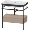 Image de Duravit Happy D.2 Plus c-bonded Set avec console métallique et tiroir, 775x490mm, sans trou pour robinetterie, HP4742N7575