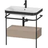 Image de Duravit Happy D.2 Plus c-bonded Set avec console métallique et tiroir, 775x490mm, 1 trou pour robinetterie, HP4742O7575