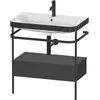 Image de Duravit Happy D.2 Plus c-bonded Set avec console métallique et tiroir, 775x490mm, 1 trou pour robinetterie, HP4742O8080