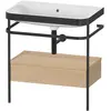 Image de Duravit Happy D.2 Plus c-bonded Set avec console métallique et tiroir, 775x490mm, sans trou pour robinetterie, HP4742N7171