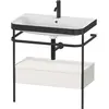 Image de Duravit Happy D.2 Plus c-bonded Set avec console métallique et tiroir, 775x490mm, 1 trou pour robinetterie, HP4742O3939