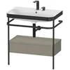 Image de Duravit Hp4742e9292 Support Métallique Avec Cache Pour Happy D.2 Plus, 2 Sorties D'Eau Haute Pression