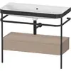 Image de Duravit Happy D.2 Plus c-bonded Set avec console métallique et tiroir, 975x490mm, Sans trou pour robinetterie, HP4743N7575