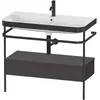 Image de Duravit Happy D.2 Plus c-bonded Set avec console métallique et tiroir, 975x490mm, 1 trou pour robinetterie, HP4743O8080