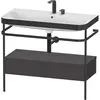 Image de Duravit Happy D.2 Plus c-bonded Set avec console métallique et tiroir, 975x490mm, 2 trous pour robinetterie, HP4743E8080