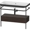 Image de Duravit Happy D.2 Plus c-bonded Set avec console métallique et tiroir, 975x490mm, Sans trou pour robinetterie, HP4743N6969