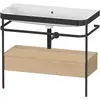 Image de Duravit Happy D.2 Plus c-bonded Set avec console métallique et tiroir, 975x490mm, Sans trou pour robinetterie, HP4743N7171