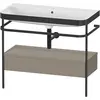 Image de Duravit Happy D.2 Plus c-bonded Set avec console métallique et tiroir, 975x490mm, Sans trou pour robinetterie, HP4743N9292