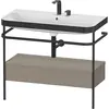 Image de Duravit Happy D.2 Plus c-bonded Set avec console métallique et tiroir, 975x490mm, 2 trous pour robinetterie, HP4743E9292