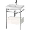 Image de Duravit Happy D.2 Plus c-shaped Set avec console métallique et tiroir, 575x490mm, 1 trou pour robinetterie, HP4840O2222