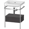 Image de Duravit Happy D.2 Plus c-shaped Set avec console métallique et tiroir, 575x490mm, sans trou pour robinetterie, HP4840N8080