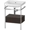 Image de Duravit Happy D.2 Plus c-shaped Set avec console métallique et tiroir, 575x490mm, sans trou pour robinetterie, HP4840N6969