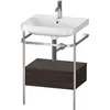 Image de Duravit Happy D.2 Plus c-shaped Set avec console métallique et tiroir, 575x490mm, 1 trou pour robinetterie, HP4840O6969