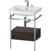 Image de Duravit Happy D.2 Plus c-shaped Set avec console métallique et tiroir, 575x490mm, 2 trous pour robinetterie, HP4840E6969