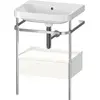 Image de Duravit Happy D.2 Plus c-shaped Set avec console métallique et tiroir, 575x490mm, sans trou pour robinetterie, HP4840N3636
