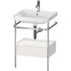Image de Duravit Happy D.2 Plus c-shaped Set avec console métallique et tiroir, 575x490mm, 1 trou pour robinetterie, HP4840O3939