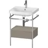 Image de Duravit Happy D.2 Plus c-shaped Set avec console métallique et tiroir, 575x490mm, 1 trou pour robinetterie, HP4840O9292
