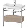 Image de Duravit Happy D.2 Plus c-shaped Set avec console métallique et tiroir, 775x490mm, 1 trou pour robinetterie, HP4842O7575