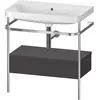 Image de Duravit Happy D.2 Plus c-shaped Set avec console métallique et tiroir, 775x490mm, sans trou pour robinetterie, HP4842N8080