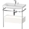 Image de Duravit Happy D.2 Plus c-shaped Set avec console métallique et tiroir, 775x490mm, 2 trous pour robinetterie, HP4842E3636