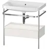 Image de Duravit Happy D.2 Plus c-shaped Set avec console métallique et tiroir, 775x490mm, sans trou pour robinetterie, HP4842N3939