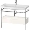 Image de Duravit Happy D.2 Plus c-shaped Set avec console métallique et tiroir, 975x490mm, 1 trou pour robinetterie, HP4843O2222