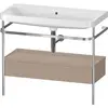 Image de Duravit Happy D.2 Plus c-shaped Set avec console métallique et tiroir, 975x490mm, sans trou pour robinetterie, HP4843N7575