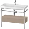 Image de Duravit Happy D.2 Plus c-shaped Set avec console métallique et tiroir, 975x490mm, 1 trou pour robinetterie, HP4843O7575
