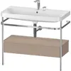 Image de Duravit Happy D.2 Plus c-shaped Set avec console métallique et tiroir, 975x490mm, 2 trous pour robinetterie, HP4843E7575