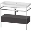 Image de Duravit Happy D.2 Plus c-shaped Set avec console métallique et tiroir, 975x490mm, sans trou pour robinetterie, HP4843N8080